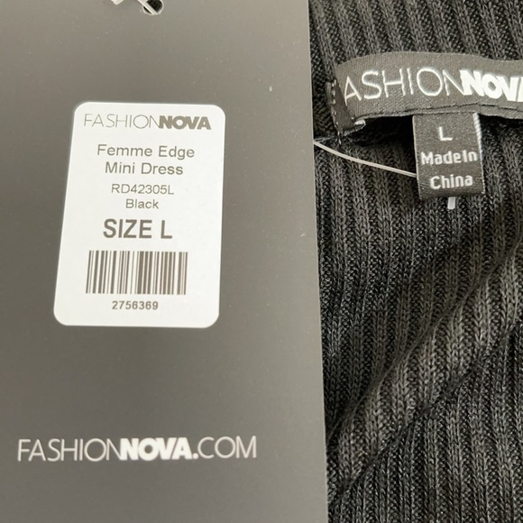 FASHION NOVA Femme Edge Mini Dress - Black Large - Picture 7 of 9